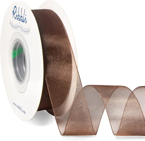 Miniatura 37 de Ribbli - Cinta de organza color oro pálido, 1/2 pulgadas x 50 yardas continuas, cinta transparente dorada para envolver regalos, envolver galletas