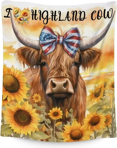 Miniatura 17 de Mercuryelf Highland Cow - Manta suave, mullida y cálida, 30 x 40 pulgadas, manta pequeña para regazo y cuna, color beige, bonito regalo para bebé