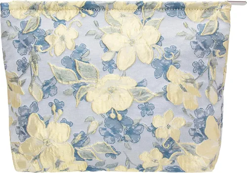 Miniatura 17 de Pazimiik Bolsa de maquillaje floral, grande, de algodón, con cremallera para bolsa de viaje, organizador de maquillaje de lona para mujeres, Algodón