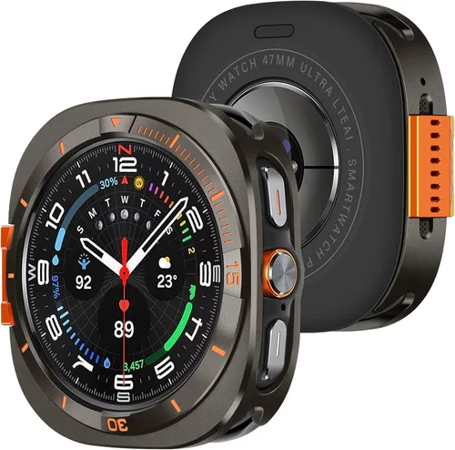 Miniatura 14 de Amizee Funda de metal compatible con Samsung Galaxy Watch 8 de 1.732 pulgadas con cubierta trasera, funda protectora resistente para Galaxy Watch 8