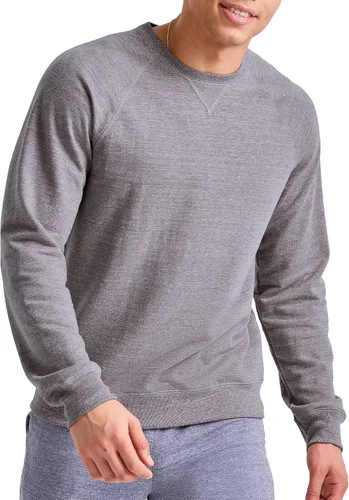 Hanes Originals Sudadera de rizo francés para hombre, Sudadera de mezcla tricolor con cuello redondo para hombre