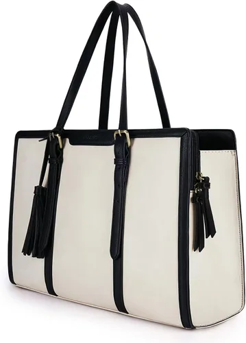 Miniatura 7 de ECOSUSI Bolsa para Laptop para Mujeres 15.6 Pulgadas Bolsas de Trabajo Tipo Tote Cuero PU Bolso de Computadora para Oficina de Negocios con 3