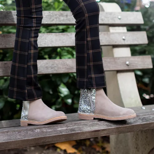 Miniatura 7 de Childrenchic - Botines Chelsea de gamuza con tacones brillantes, zapatos casuales de invierno para niñas, para la escuela, bodas y fiestas