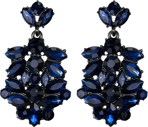 EVER FAITH Costume Jewelry Marquise Austrian Crystal Art Deco Banquet Dangle Earrings for Women Bridal