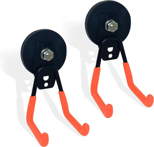 Miniatura 9 de TSUYA Ganchos magnéticos fuertes, ganchos magnéticos de garaje de 45 libras, ganchos de utilidad resistentes para colgar herramientas de patio