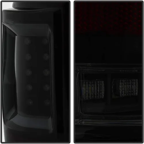Miniatura 3 de ACANII - Para Ford F150 Styleside Pickup 2004-2008, carcasa negra, lente ahumada, luces traseras de tubo LED, lámparas de freno izquierda+derecha