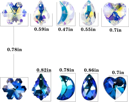 Miniatura 3 de Novborcz 50 cuentas de cristal de lágrima AB de 0.39 x 0.78 pulgadas (0.394 x 0.787 in), cuentas de vidrio facetadas Briolette, fabricación
