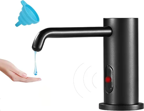 Miniatura 11 de Dispensador de jabón automático sin contacto para fregadero de cocina y baño, dispensador de jabón eléctrico comercial líquido de níquel cepillado
