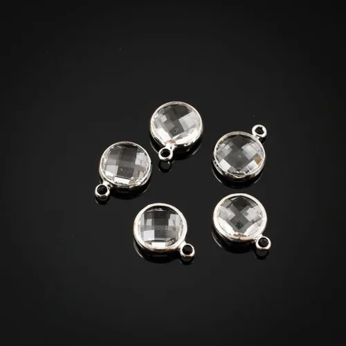 Miniatura 4 de Adabele Colgante de piedra natal de plata de grado A, 0.236 in, pequeño, 0.315 in y 0.394 in para aretes personalizados, pulseras, collares