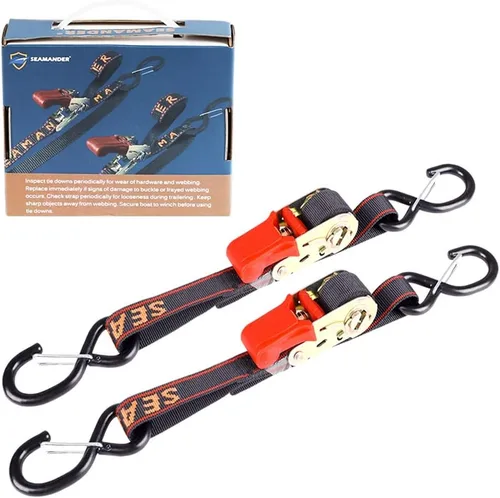 Miniatura 8 de Seamander Correas de Amarre de Barco a Remolque - Amarres de Popa de Grado Marino de 2 pulgadas x 48 pulgadas Correas Ajustables para Remolque
