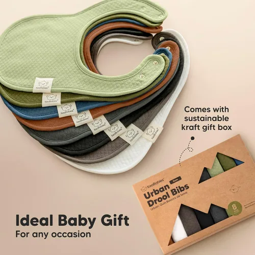 Miniatura 9 de KeaBabies Paquete de 8 baberos orgánicos para bebés para niñas y niños - Baberos de tela de algodón acolchado para bebés contra el babeo y la Básicos