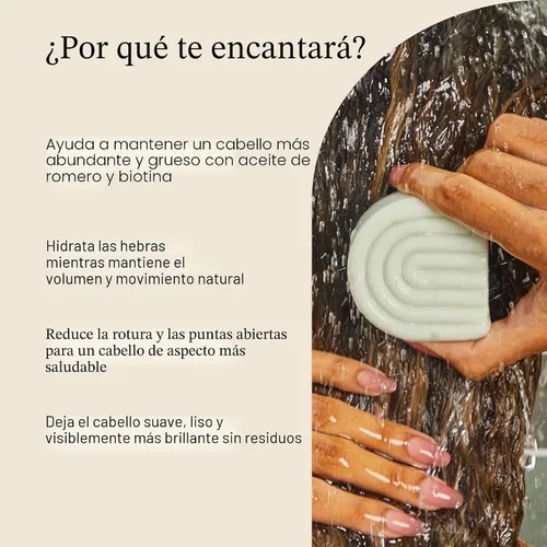 Miniatura 2 de Kitsch Barra acondicionadora de cabello con romero y biotina para dar volumen y espesar – Acondicionador hidratante y limpiador para cabello