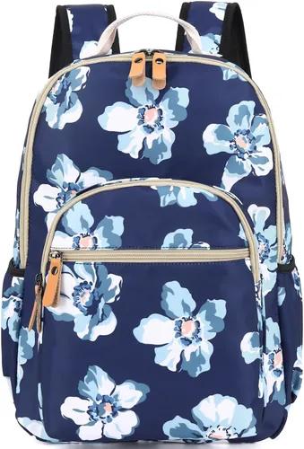 Miniatura 11 de Leaper Mochila para laptop para mujer: linda mochila floral para escuela, universidad, viajes, trabajo, mochila ligera para niños, Negro margarita