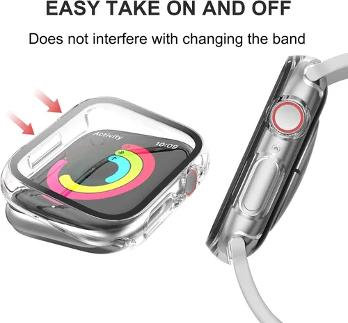 Miniatura 4 de Paquete de 12 fundas compatibles con Apple Watch de 1.575 pulgadas SE 3 SE 2 Series 6 5 4 SE con protector de pantalla de vidrio templado