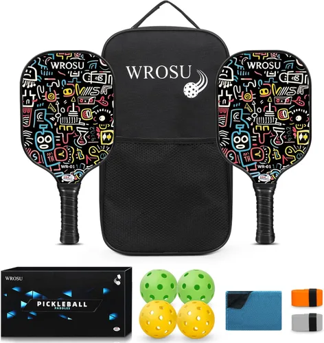 Miniatura 16 de Carbon Fiber Pickleball Paddles Set of 4 or 2 Rackets,USAPA Approved Pickleballs Equipment with Balls,Bag,Accessories,Carbon Fiber T300 Lightweight