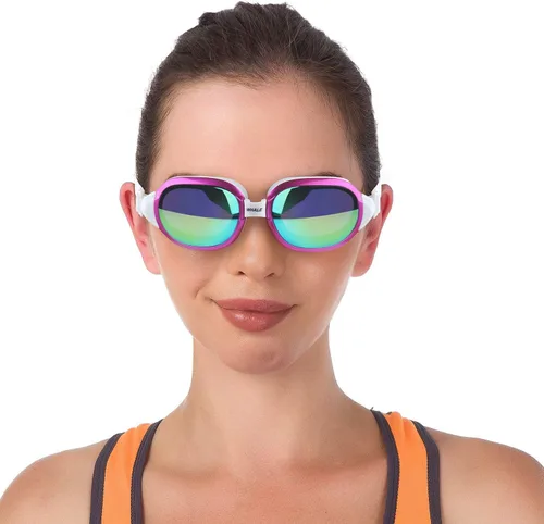 Miniatura 7 de Firesara - Gafas de natación, sin fugas, marco grande, vista amplia, piscina para mujeres y hombres Rosa encendido