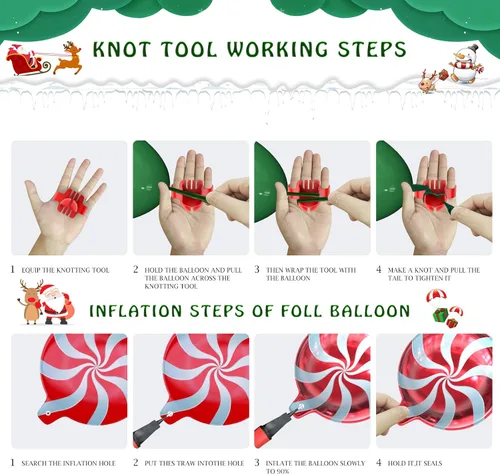Miniatura 4 de Kit de arco de guirnalda de globos de Navidad, 150 unidades con globos de aluminio de caramelo de Navidad, verde, rojo, blanco, dorado, globos