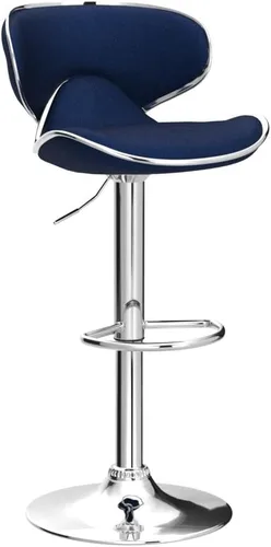 Miniatura 5 de Roundhill Furniture Masaccio - Taburete giratorio ajustable tapizado de terciopelo, juego de 2, color azul