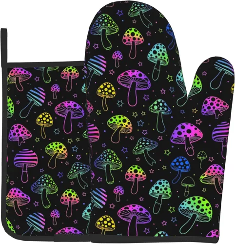 Manoplas de horno y soportes para ollas, resistentes al calor, para cocinar, barbacoa, hornear, asar a la parrilla, cocina color330