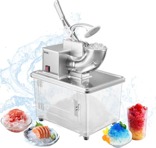 VEVOR Trituradora de hielo comercial 661LBS/H, máquina eléctrica de cono de nieve de 350 W con 4 cuchillas, máquina de hielo afeitado de acero