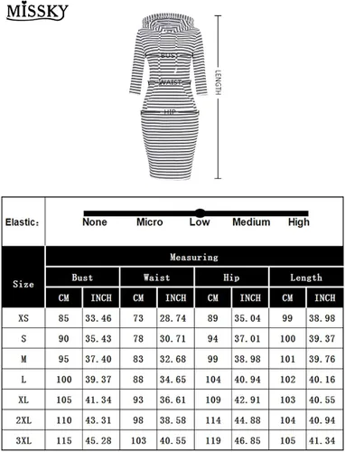 Miniatura 6 de MISSKY Women Stripe Pocket Knee Length Slim Casual Pullover Hoodie Dress