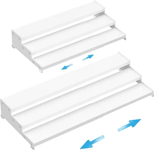 Miniatura 7 de Organizador de almacenamiento expandible para especias con estante de 3 niveles, organización de estantes de condimentos. Ideal para estantes