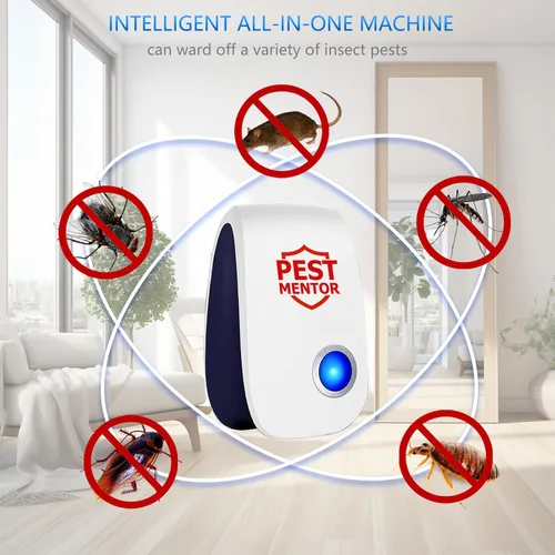 Miniatura 2 de Repelente ultrasónico de plagas, 10 unidades, dispositivo de control de plagas enchufable para interiores para repeler mosquitos, moscas, arañas