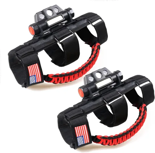 Miniatura 11 de Asas de agarre para barra estabilizadora con luz de techo para 1945-2025 Jeep Wrangler CJ YJ TJ JK JL Gladiator JT UTV Polaris RZR 2.0”-4.0” jaula 2