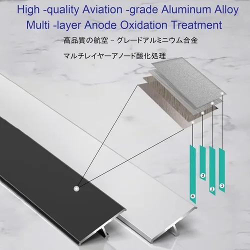 Miniatura 3 de Tira de transición de suelo de aluminio con moldura en T, para garaje, laminado a vinilo, tira de umbral de borde de puerta, para porche, entrada