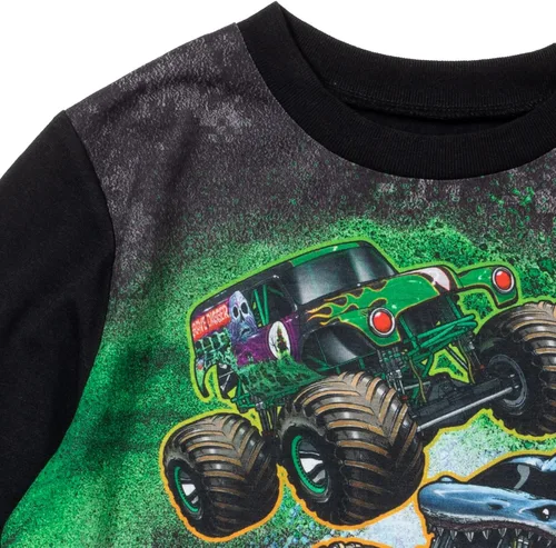 Miniatura 5 de Monster Jam Grave Digger - Camisa y pantalones de pijama
