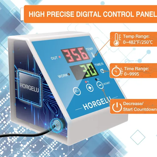 Miniatura 8 de HORGELU Máquina de prensa de calor 5 en 1, máquina de transferencia de calor de 12 x 15 pulgadas, oscilación de 360 grados, multifunción