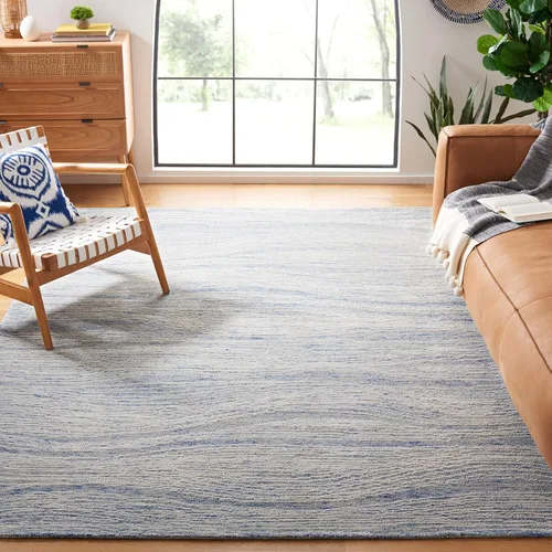 Miniatura 29 de SAFAVIEH Metro Collection - Alfombra decorativa de 2 x 3 pies, azul y marfil, diseño transicional, ideal para áreas de alto tráfico en pasillo, baño