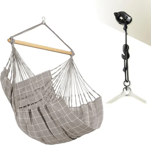 Miniatura 23 de LA SIESTA® - Silla Hamaca Columpio XL King Domingo - Silla Hamaca Colgante Resistente a la Intemperie y a los Desgarros - Silla Hamaca Columpio