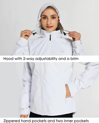 Miniatura 5 de Willit Chaquetas de ciclismo para mujer, chaquetas impermeables para correr, chaqueta ligera cortavientos para senderismo, plegable
