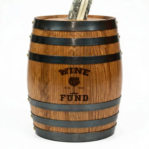 Miniatura 16 de Thousand Oaks Barrel Co. - Hucha de madera hecha a mano para adultos, ahorro de dinero para dinero real, billetes y monedas, grande de 6.5 x 4.5 x
