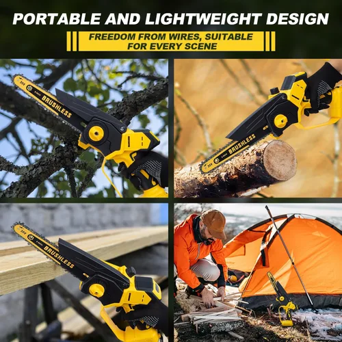 Miniatura 4 de Mini motosierra para batería Dewalt de 20 V MAX, mini motosierra eléctrica de mano inalámbrica de 8 pulgadas, motosierra sin escobillas para corte