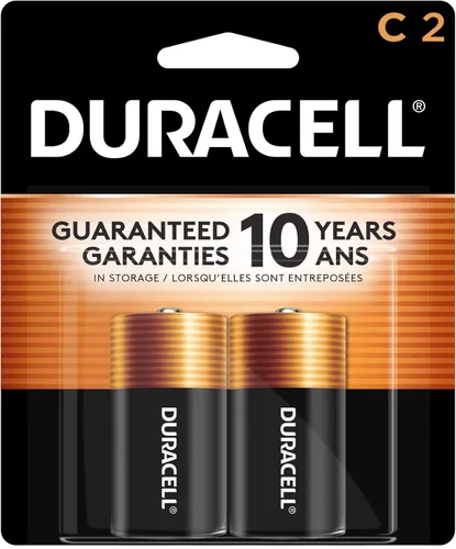 Duracell Coppertop - Baterías C, 2 unidades (paquete de 1), batería C con energía de larga duración, baterías alcalinas multiusos para dispositivos