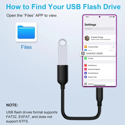 Miniatura 8 de Adaptador USB C a USB 3.0, transferencia de datos de alta velocidad de 5 Gbps, adaptador USB C Android macho a USB hembra OTG On The Go Dongle Cable