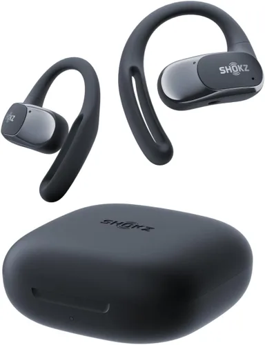 SHOKZ OpenFit Air - Auriculares de oreja abierta, auriculares verdaderamente inalámbricos, resistentes al agua, ganchos seguros para uso diario,