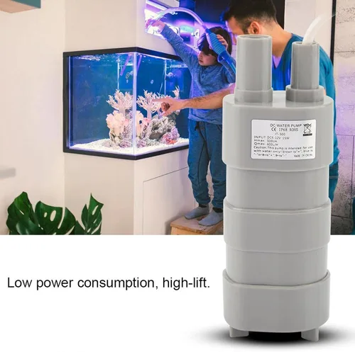 Miniatura 4 de Joyzan Bomba de agua micro sumergible, mini bomba de agua DC 12V 600L/H Elevación de alto flujo 5M Pequeño ultra silencioso bajo ruido enchufe