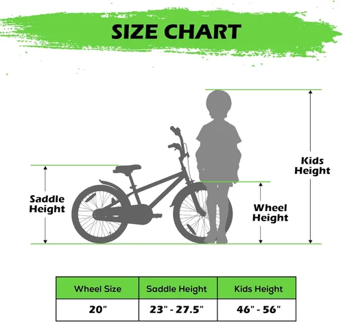 Miniatura 6 de WEIZE Kids Bike, 16 20 Inch Children Bicycle for Boys & Girls Ages 4-12 Years Old, Rider Height 41-62 Inch, Adjustable Seat & Handlebars, Coaster