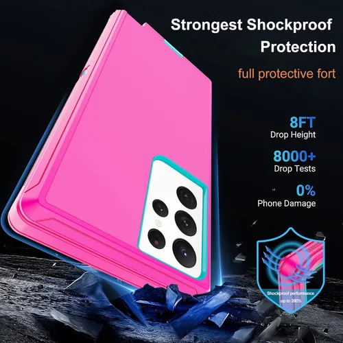 Miniatura 2 de Funda para Samsung Galaxy S22 Ultra con 2 protectores de pantalla, cuerpo completo, resistente, a prueba de golpes, a prueba de caídas, funda