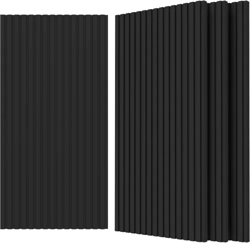 Miniatura 24 de Grandes paneles acústicos bicapa, juego de 4 paneles absorbentes de sonido, paneles a prueba de sonido de 120 cm x 60 cm x 1.8 cm para paredes