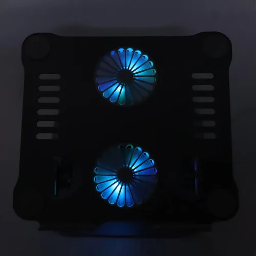 Miniatura 7 de ciciglow Soporte para portátil de doble ventilador, soporte de enfriamiento de aleación de aluminio, soporte plegable portátil para portátil de 10 a