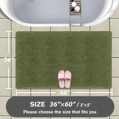 Miniatura 120 de Alfombra de baño pequeña de 12 x 18 pulgadas, lavable y absorbente, antideslizante, alfombra de baño de felpilla gruesa y suave para baño, ducha