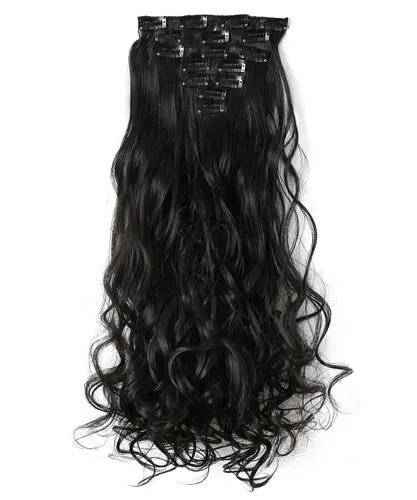 Miniatura 22 de OneDor® Extensiones de cabello sintético rizado de 20 pulgadas, 7 unidades, 4.53 oz (#99J rojo vino)