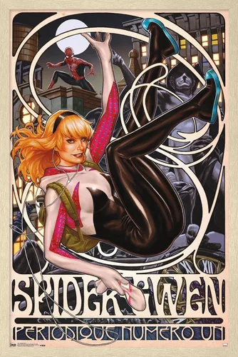 Miniatura 7 de Trends International Marvel Comics - Póster de pared de Spider-Gwen - Cover #1, 14.725 x 22.375 pulgadas, versión enmarcada de madera de granero