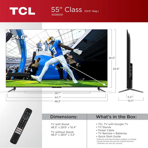 Miniatura 4 de TCL Smart TV QLED 4K de 55 pulgadas Serie Q6 con Google TV (55Q650G, Modelo 2023) Dolby Vision, Dolby Atmos, HDR Pro+, Acelerador de juego