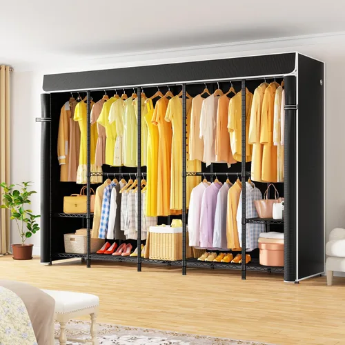 Miniatura 2 de ULIFHOME H50C Perchero Extra Grande con Cubierta, Armario Portátil Independiente, Percheros de Ropa Cubiertos para Colgar Ropa, Perchero Resistente