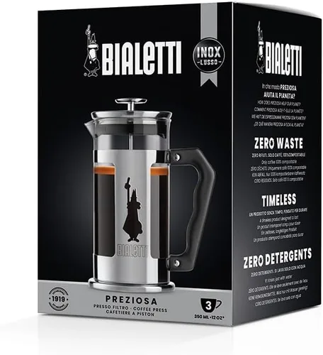 Miniatura 2 de Bialetti Cafetera de prensa francesa, 3 tazas, acero inoxidable Preziosa